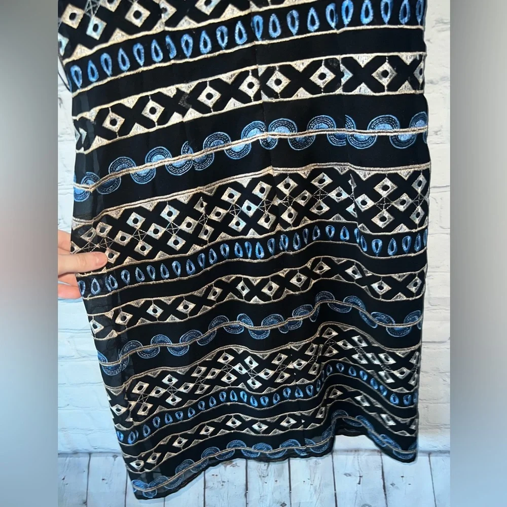 white house black market dark blue & white sleeveless dress size 00 - Picture 10 of 10